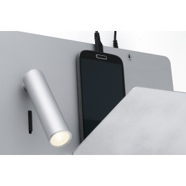 Applique Suau_2 LED Argent ou Blanche côté gauche