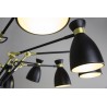 Lustre Retro noir et or satiné 12 spots