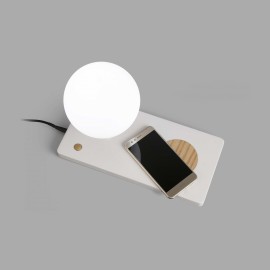 Lampe NIKKO LED H.22cm wireless charger et port USB