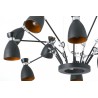 Lustre Retro noir et cuivre satiné 12 spots